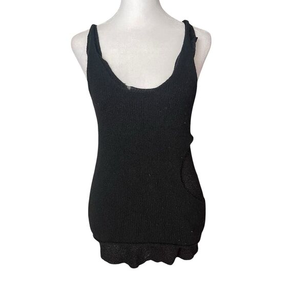 Zadig & Voltaire Small Deluxe Miria Defile Top Cashmere Black Cutout Tank - Picture 1 of 10